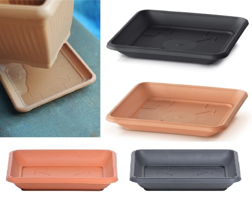 Square black plastic plant - plant, pot