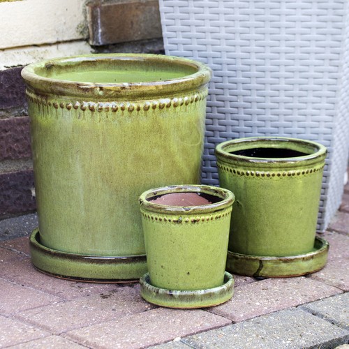 Green glaze ceramic - glaze, plant