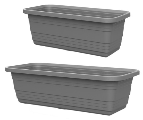 Grey trough plant pot long - trough,