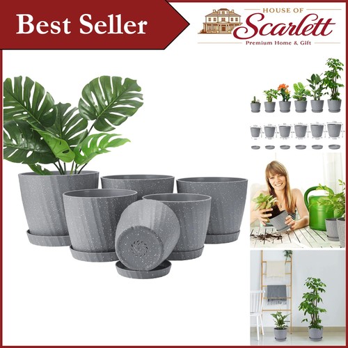 Elegant grey plant pots set - elegant,