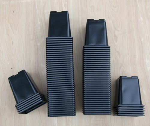 100 9cm square black - black, plant